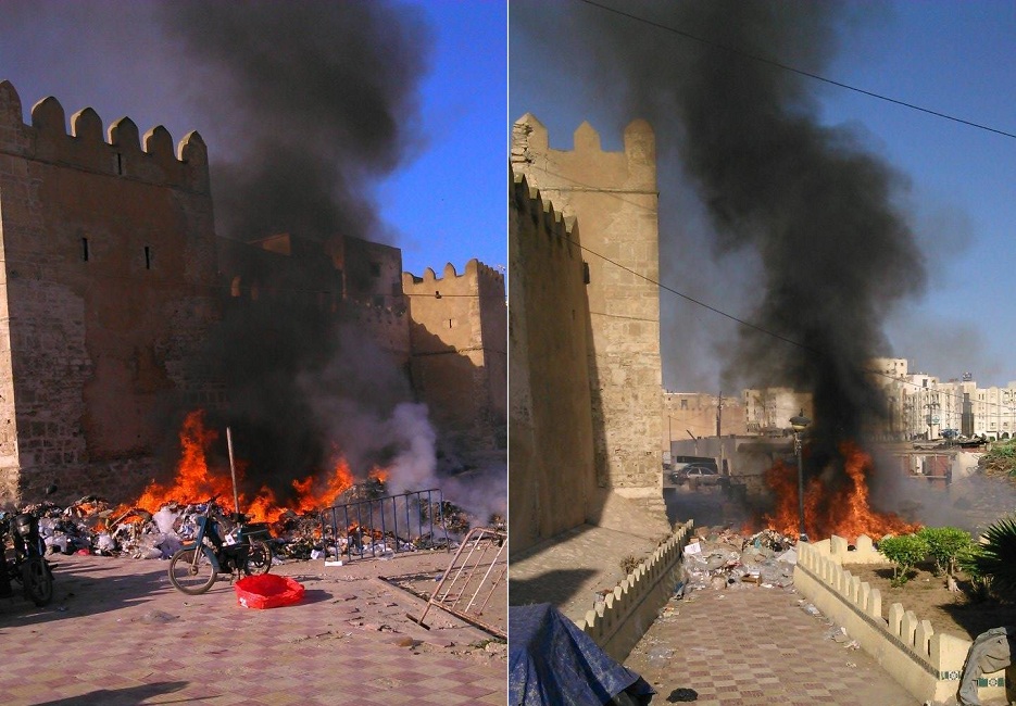 سور صفاقس التاريخي : اوساخ .. فضلات .. حرائق .. وسواد يدمر المخزون التراثي