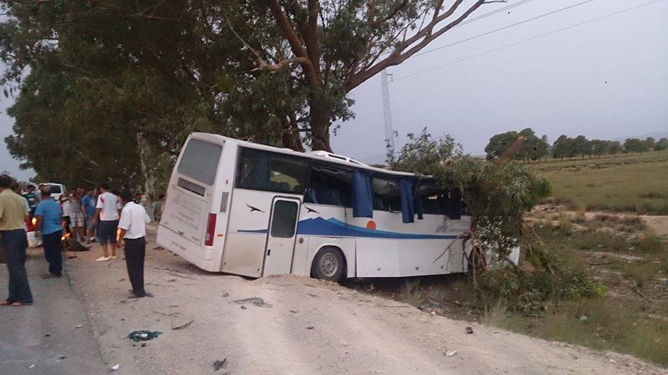 حادث مرور حافلة بالقصرين