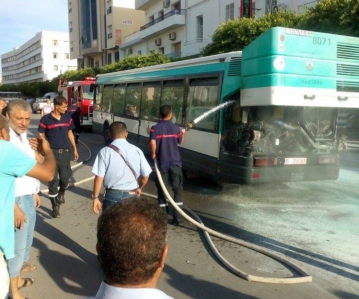 صفاقس - حريق في حافلة السورتراس 