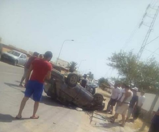 حادث مرور - صفاقس - إنقلاب السيارة