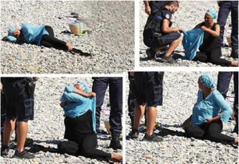 شرطة نيس تجبر امرأة مسلمة على خلع ملابسها على الشاطئ