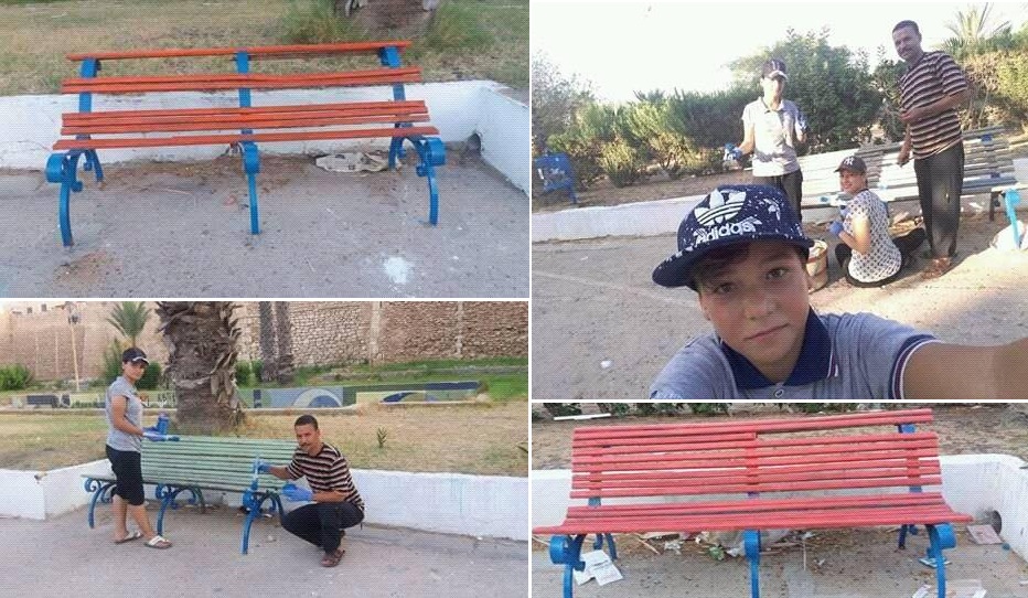صفاقس : عائلة تقوم من تلقاء نفسها بتزيين كراسي حديقة وهران 