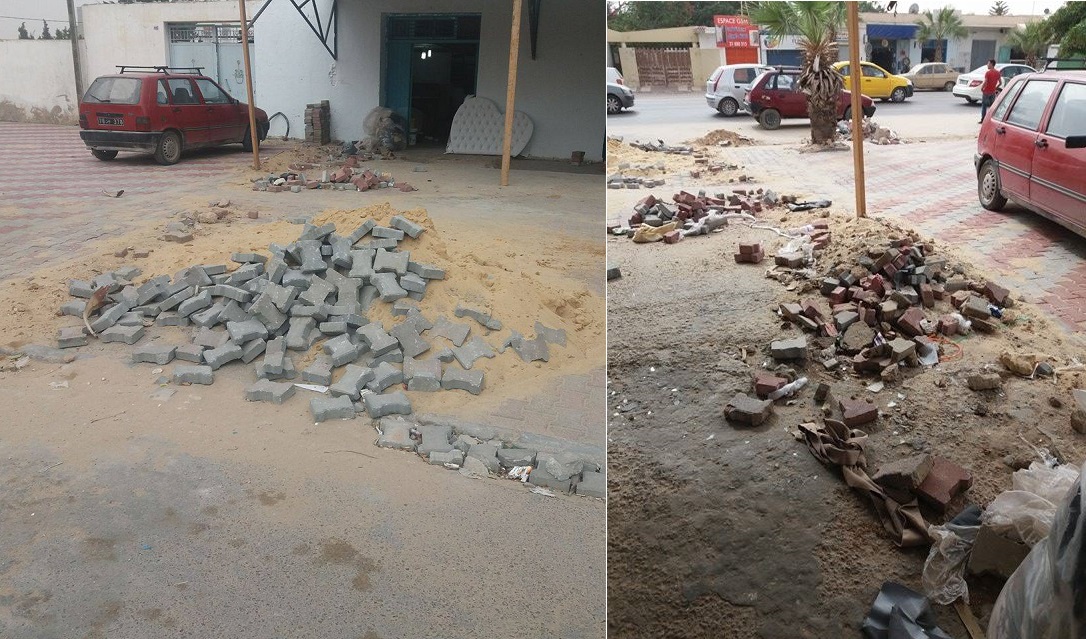 تهيئة رصيف - بلدية العين - طريق منزل شاكر - صفاقس