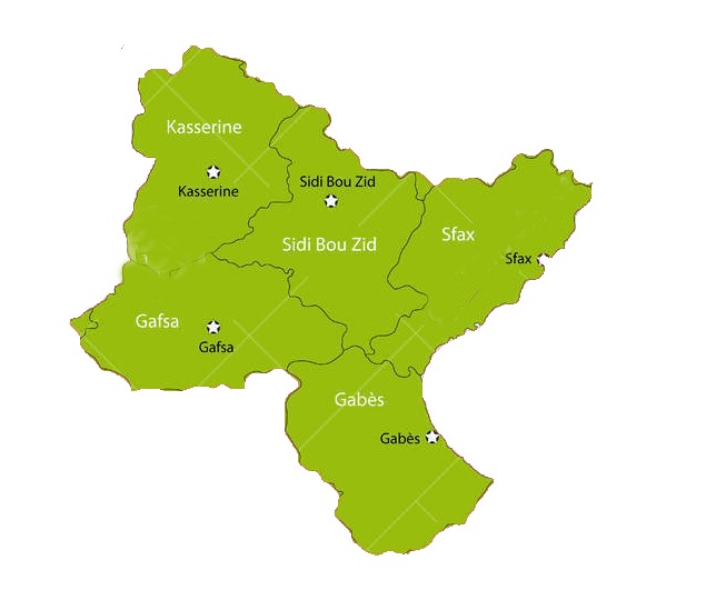  ولايات القصرين سيدي بوزيد قفصة صفاقس قابس