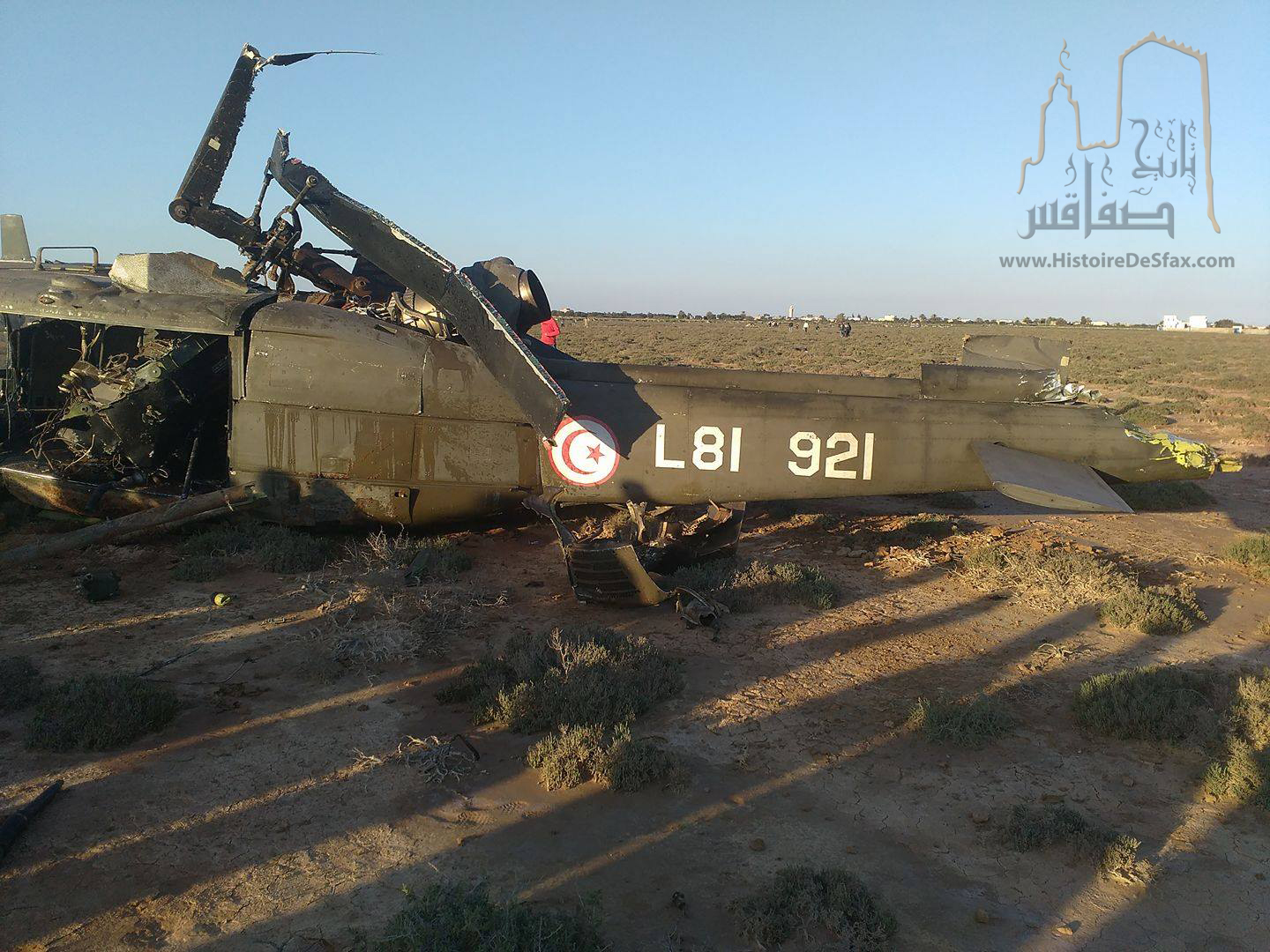 تحطم مروحية عسكرية واصابة عسكريين في صفاقس