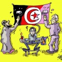 التجمع - الثورة - تونس - بن علي - المخلوع - 14 جانفي 2011 - علم تونس - كاريكاتير