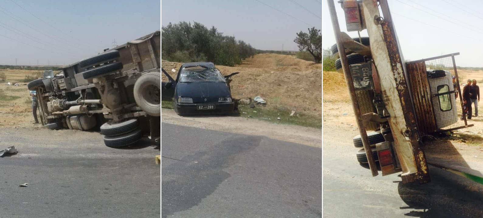 صفاقس : 3 اصابات اثر انقلاب شاحنة 