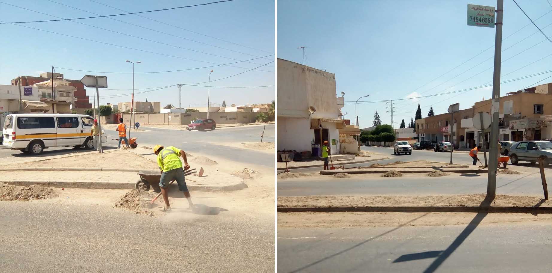 بلدية الشيحية تتفاعل وتقوم بحملة نظافة في مفترق الطبلبي كم 6 ( صور )