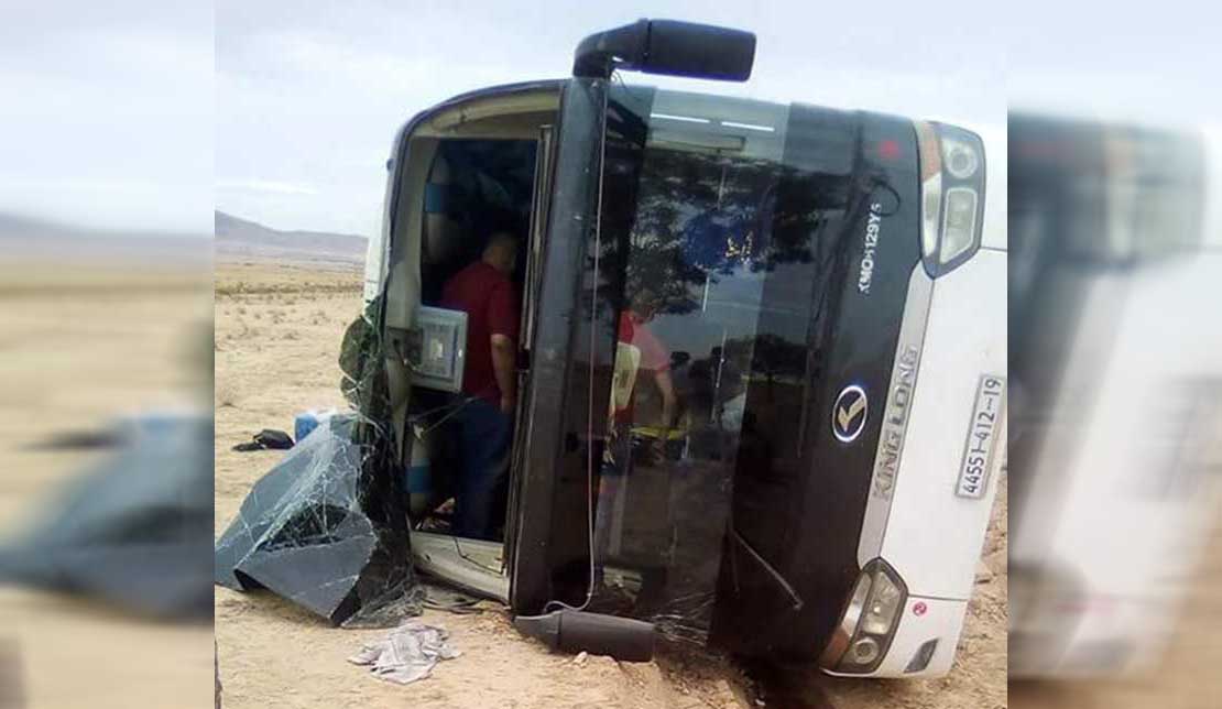 صفاقس : إنقلاب حافلة جزائرية في معتمدية الصخيرة