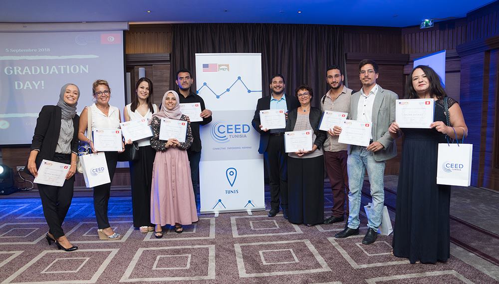 CEED Tunisia تنظم الحفل الرسمي لتكريم رواد الأعمال الشباب من مدنين، وتطاوين، وقابس، وتونس