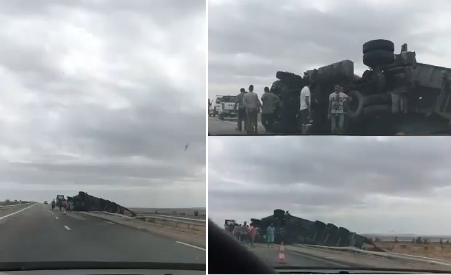 صفاقس : إنقلاب شاحنة تؤدي إلى وفاة شخصين ( فيديو )