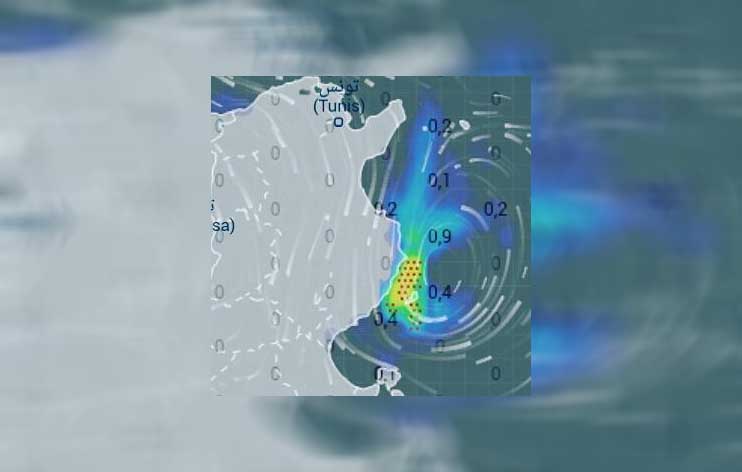 الأحد 23 سبتمبر 2018 : منخفض قبالة صفاقس يساهم في رجوعات شرقية وامطار رعدية غزيرة بقرقنة