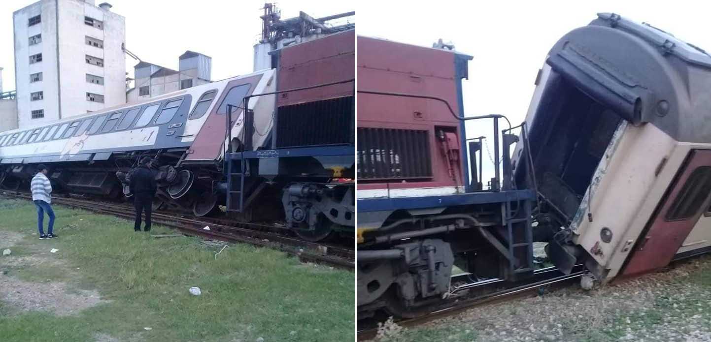 خروج قطار عن السكة بئر القصعة