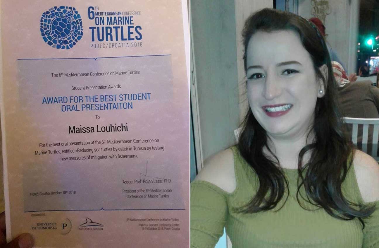صفاقس : ميساء الوحيشي تتحصل على جائزة متوسطية لأحسن بحث علمي حول السلاحف البحرية