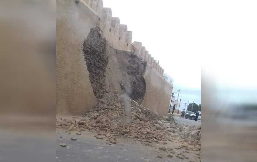 إنهيار جزء من سور القيروان