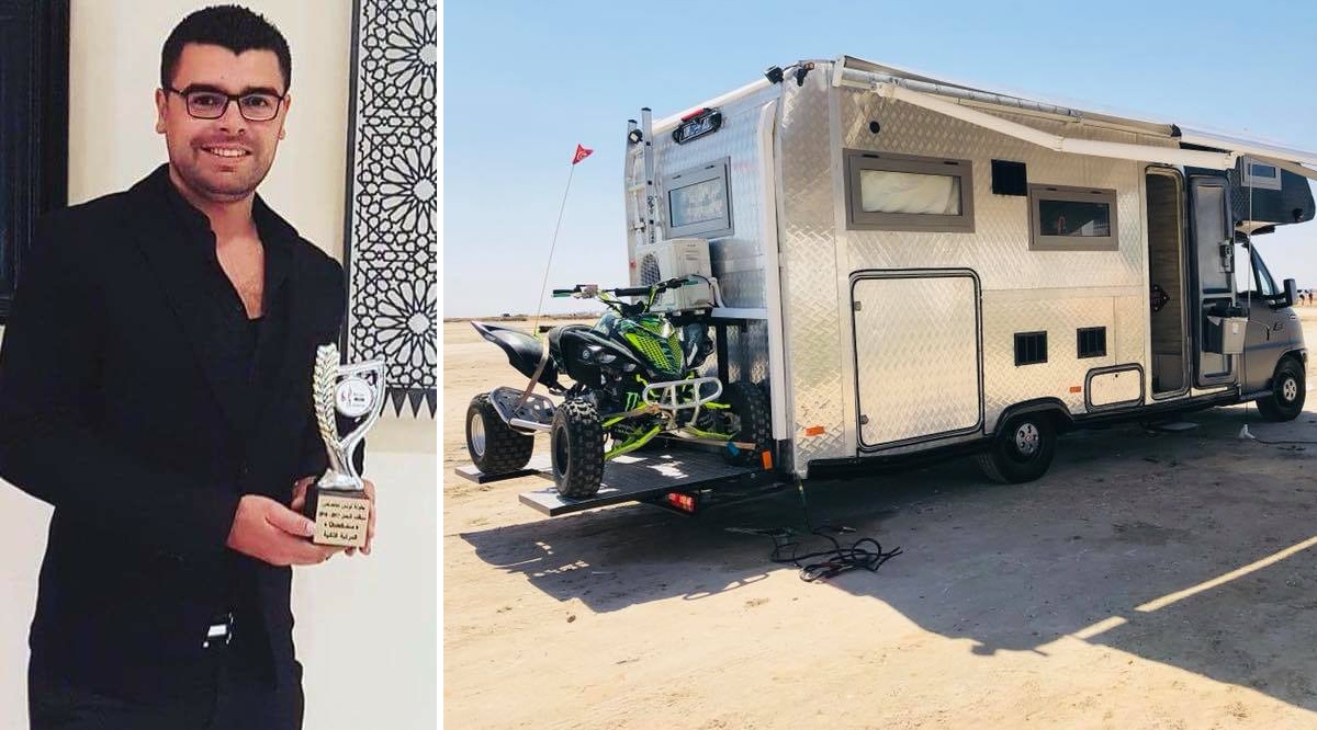 شاب أصيل صفاقس يقوم بتهيئة سيارة تخييم و تجهيزها بأحدث التقنيات