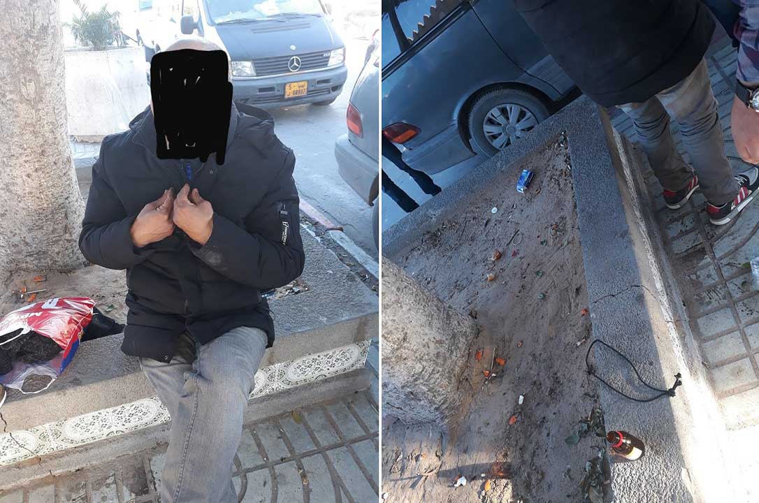 صفاقس : إنقاذ شخص قام بمحاولة إنتحار بباب الديوان ( صور )