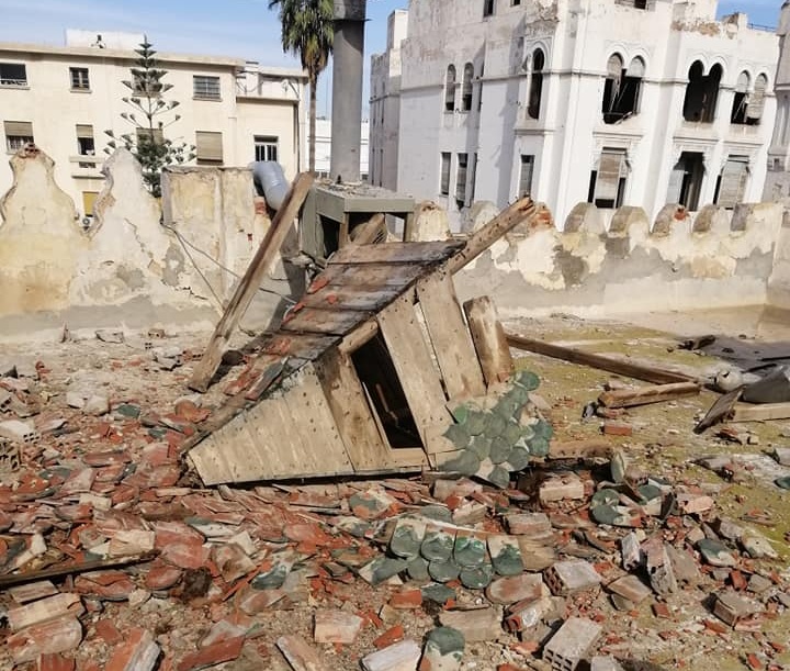 سقوط صومعة قصر بن رمضان بصفاقس