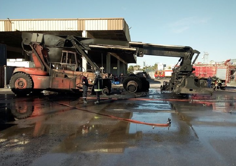 صفاقس: اندلاع حريق في رافعة بالميناء التجاري