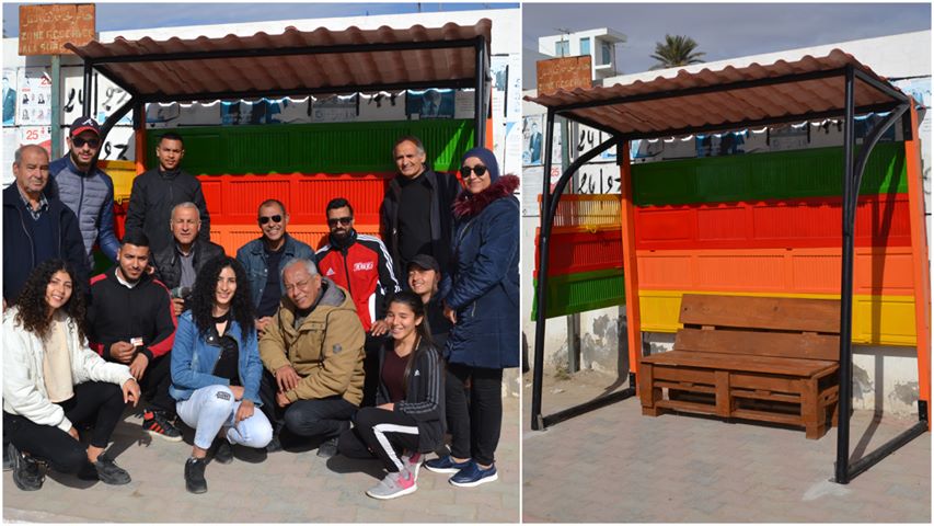 بإمكانيات بسيطة: شباب مدينة المحرس يركزون محطة إنتظار حافلات وسط المدينة