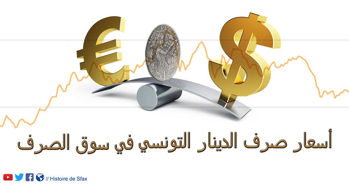 أسعار صرف الدينار التونسي في سوق الصرف