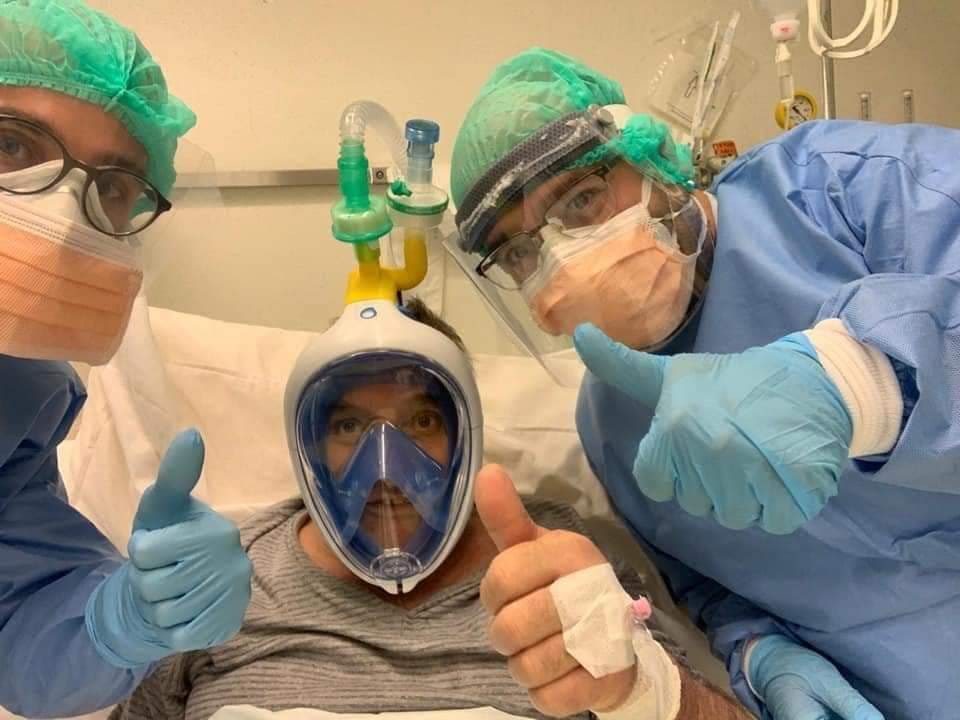 تحويل اقنعة الغوص الى أجهزة تنفس اصطناعي