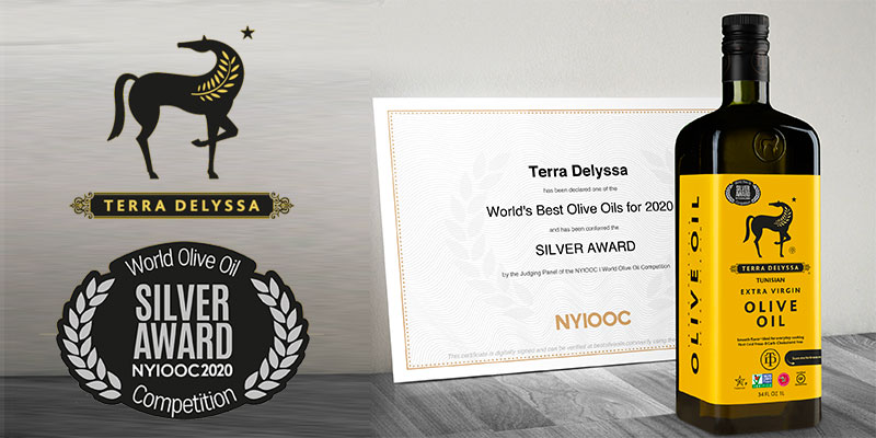 TERRA DELYSSA récompensé par la Médaille d'argent à l’occasion du "WORLD’S BEST OLIVE OILS 2020"
