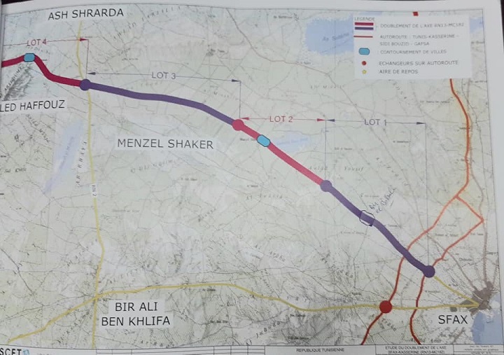 طريق سريعة - صفاقس - سيدي بوزيد - القصرين
