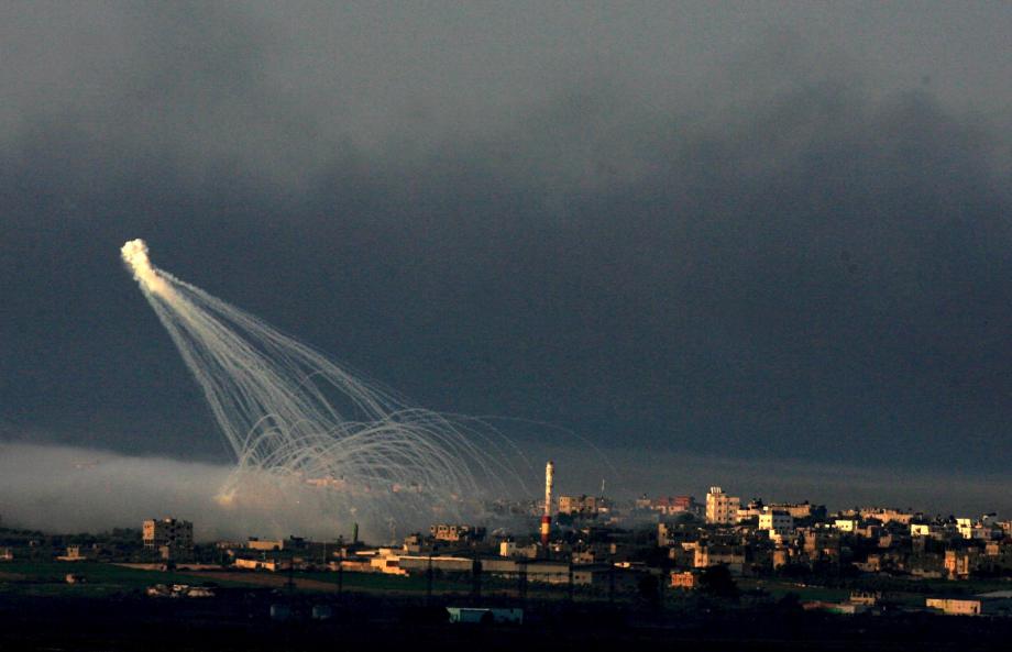 القنابل الفسفورية غزة